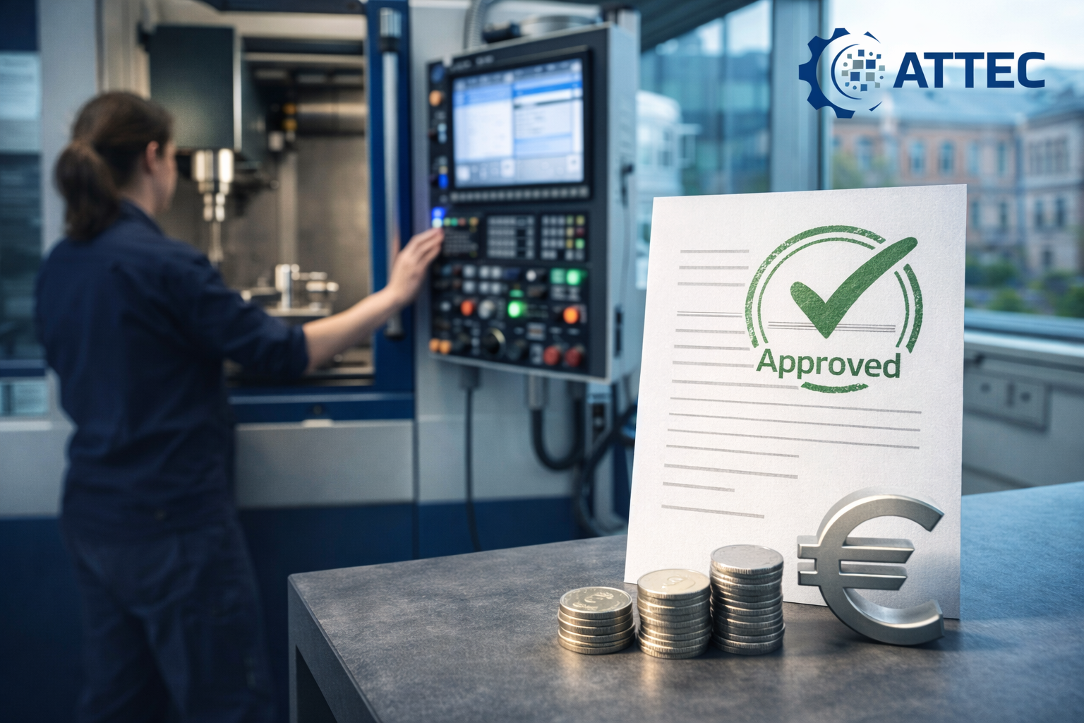 Kleinunternehmen - Produktionsumgebung mit CNC-Maschine